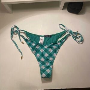 Teal Checkered Bikini Bottom